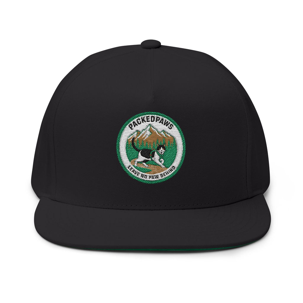 PackedPaws "Leave No Paw Behind" Embroidered Flat Bill Cap  or