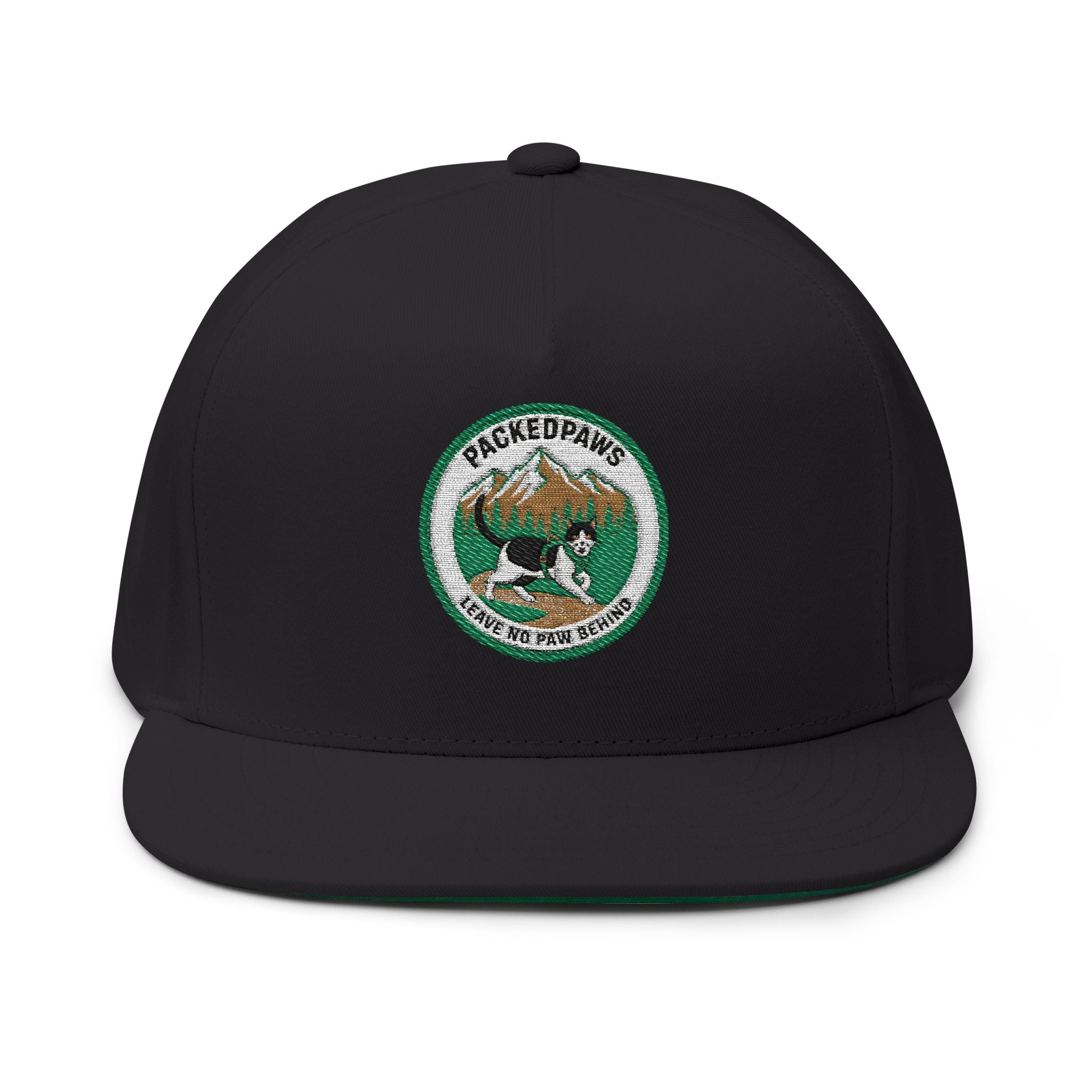 PackedPaws "Leave No Paw Behind" Embroidered Flat Bill Cap  or